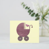 おめでとうございます新生児ガールグリーティングカード ポストカード (スタンド正面)