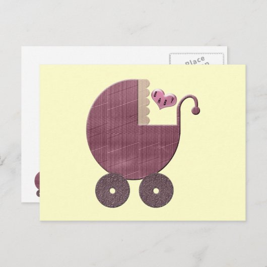 おめでとうございます新生児ガールグリーティングカード ポストカード (正面/裏面)