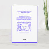 おめでとうございます新生児ブルー子供部屋 カード (裏面)