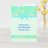 おめでとうございます新生児少年 カード (黄色い花)