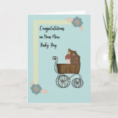 おめでとうございます新生児少年 カード (正面)