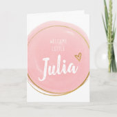 おめでとうございます新生児·ガール·ウェルカム カード (正面)