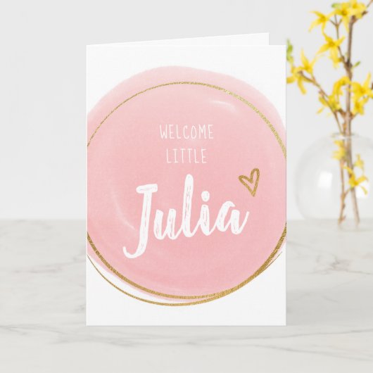 おめでとうございます新生児·ガール·ウェルカム カード (黄色い花)