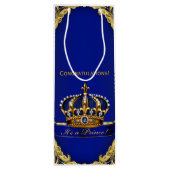 おめでとうございます新生児・ボーイ・プリンス ワインギフトバッグ (裏面)