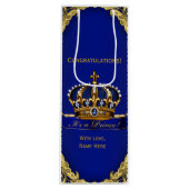 おめでとうございます新生児・ボーイ・プリンス ワインギフトバッグ (正面)