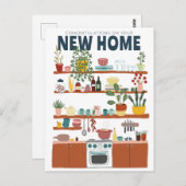 おめでとうございます新築移転かわいいキッチン ポストカード (正面/裏面)