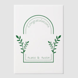 おめでとうございます新郎新婦アーチ ベラム紙招待状