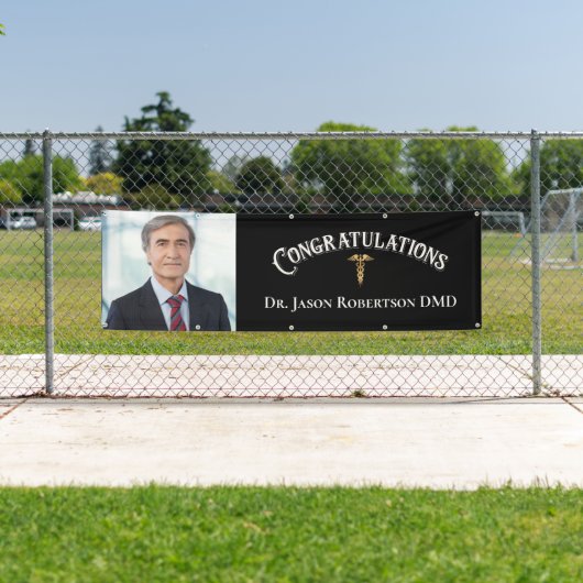 おめでとうございます歯科の退職写真 横断幕 (インサイチュ)