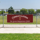 おめでとうございます歯科モダンレッド卒業 横断幕 (インサイチュ)