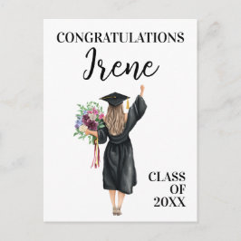 おめでとうございます水彩院生の花 ポストカード