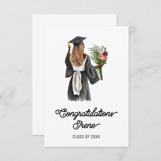 おめでとうございます水色ダークスキンガールフラワー (正面/裏面)