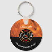 おめでとうございます消防士フレイムス教室 |名前 キーホルダー (正面)