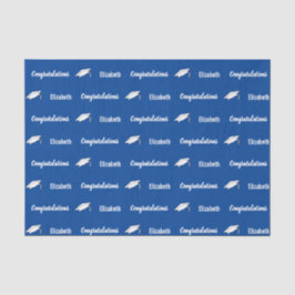 おめでとうございます深いブルーホワイト研究科名 薄葉紙