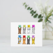 おめでとうございます漫画の猫 ポストカード (スタンド正面)