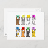 おめでとうございます漫画の猫 ポストカード (正面/裏面)