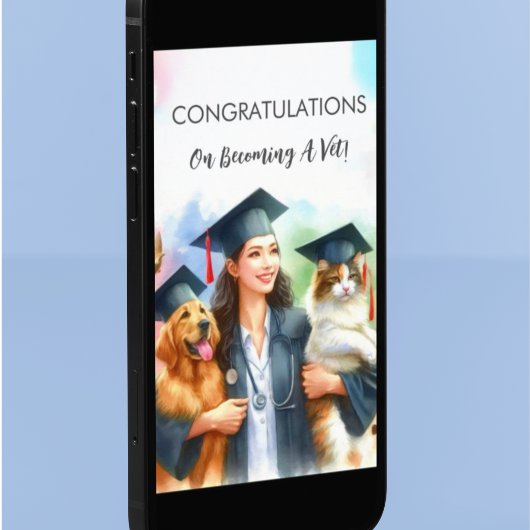 おめでとうございます獣医かわいい犬と猫 カード