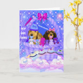 おめでとうございます男の子ツイングリーティングカード カード (黄色い花)