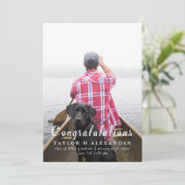 おめでとうございます白黒の幾何学的パターン 案内状 (スタンド正面)