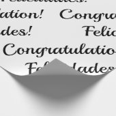 おめでとうございます白黒バイリンガル文字 ラッピングペーパー (角)