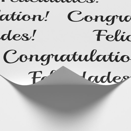 おめでとうございます白黒バイリンガル文字 ラッピングペーパー (角)