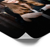 おめでとうございます白黒卒業式6写真 ポスター (角)