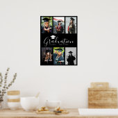 おめでとうございます白黒卒業式6写真 ポスター (キッチン)