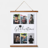 おめでとうございます白黒卒業式6写真 吊り下げ型タペストリー (正面)