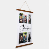 おめでとうございます白黒卒業式6写真 吊り下げ型タペストリー (傾斜あり)