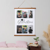 おめでとうございます白黒卒業式6写真 吊り下げ型タペストリー (寝室)