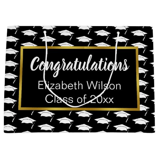 おめでとうございます白黒金ゴールドクラス2023 ラージペーパーバッグ (正面)