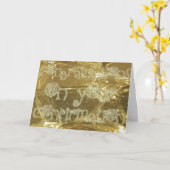 おめでとうございます確認タイポグラフィゴールデン カード (黄色い花)