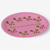 おめでとうございます紙プレート, 9"ラウンド紙プレート ペーパープレート (アングル)