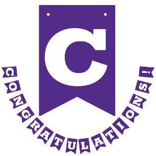 おめでとうございます紫 バンティングフラッグ