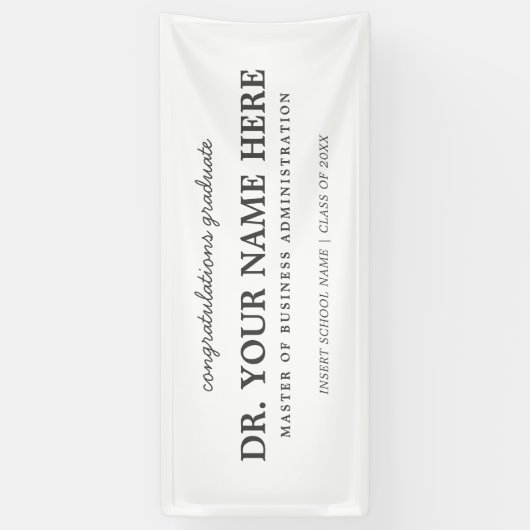 おめでとうございます経営管理学修士  横断幕 (縦)