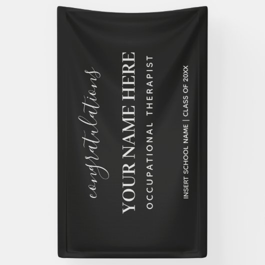 おめでとうございます職業セラピストOTバナー 横断幕 (縦)