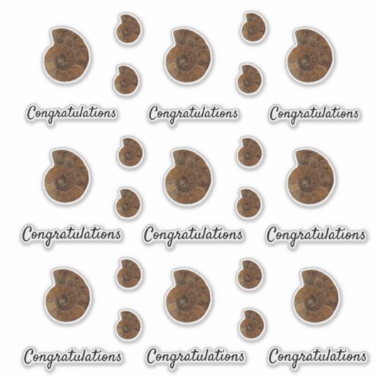 おめでとうございます茶色のアゲートヘードスライスステッカー シール (正面)