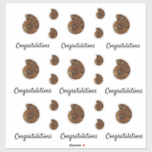 おめでとうございます茶色のアゲートヘードスライスステッカー シール (シート)
