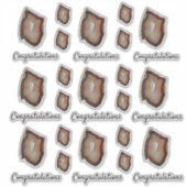 おめでとうございます茶色のアゲートヘードスライスステッカー シール (正面)