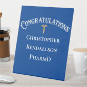 おめでとうございます薬剤師カドゥセウス金ゴールドグラード 台座サイン (インサイチュ)