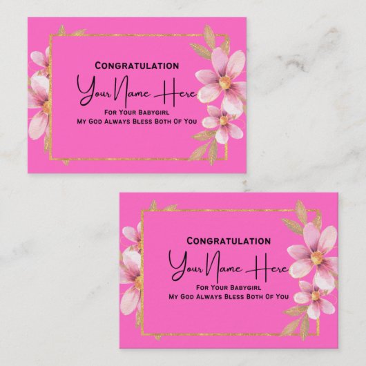 おめでとうございます赤ちゃんシャワーカード。 ノートカード (正面/裏面)