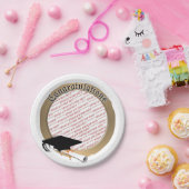 'おめでとうございます'金ゴールドの卒業写真フレーム ペーパープレート (パーティー)