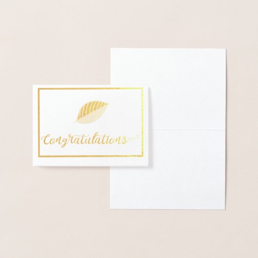 おめでとうございます金ゴールドリーフ卒業シック 箔カード (ディスプレー)