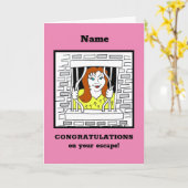 おめでとうございます離れの逃げ女 カード (黄色い花)