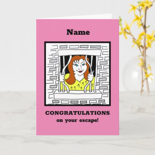 おめでとうございます離れの逃げ女 カード (黄色い花)