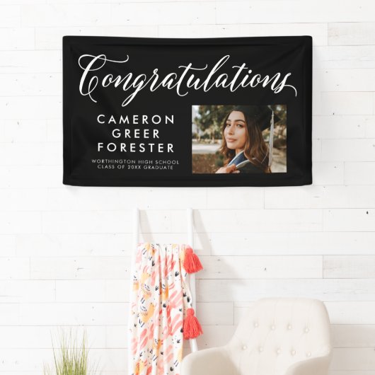 おめでとうございます黒写真 横断幕 (インサイチュ)