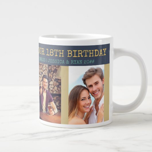 おめでとうございます18誕生日4写真 ジャンボコーヒーマグカップ (右)