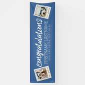 おめでとうございます2フォトコラージュ – カラー編集が可能 横断幕 (縦)