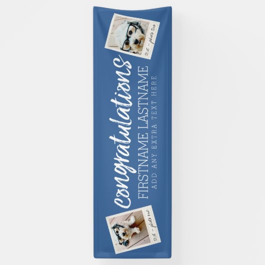 おめでとうございます2フォトコラージュ – カラー編集が可能 横断幕 (縦)