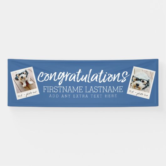 おめでとうございます2フォトコラージュ – カラー編集が可能 横断幕 (横)