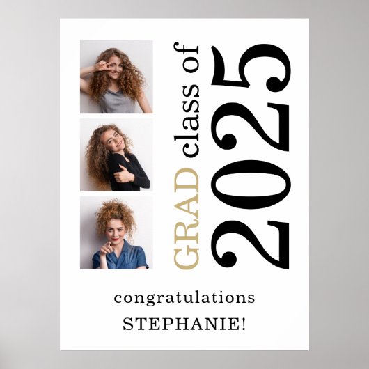 おめでとうございます2024年卒業名3枚 ポスター (正面)